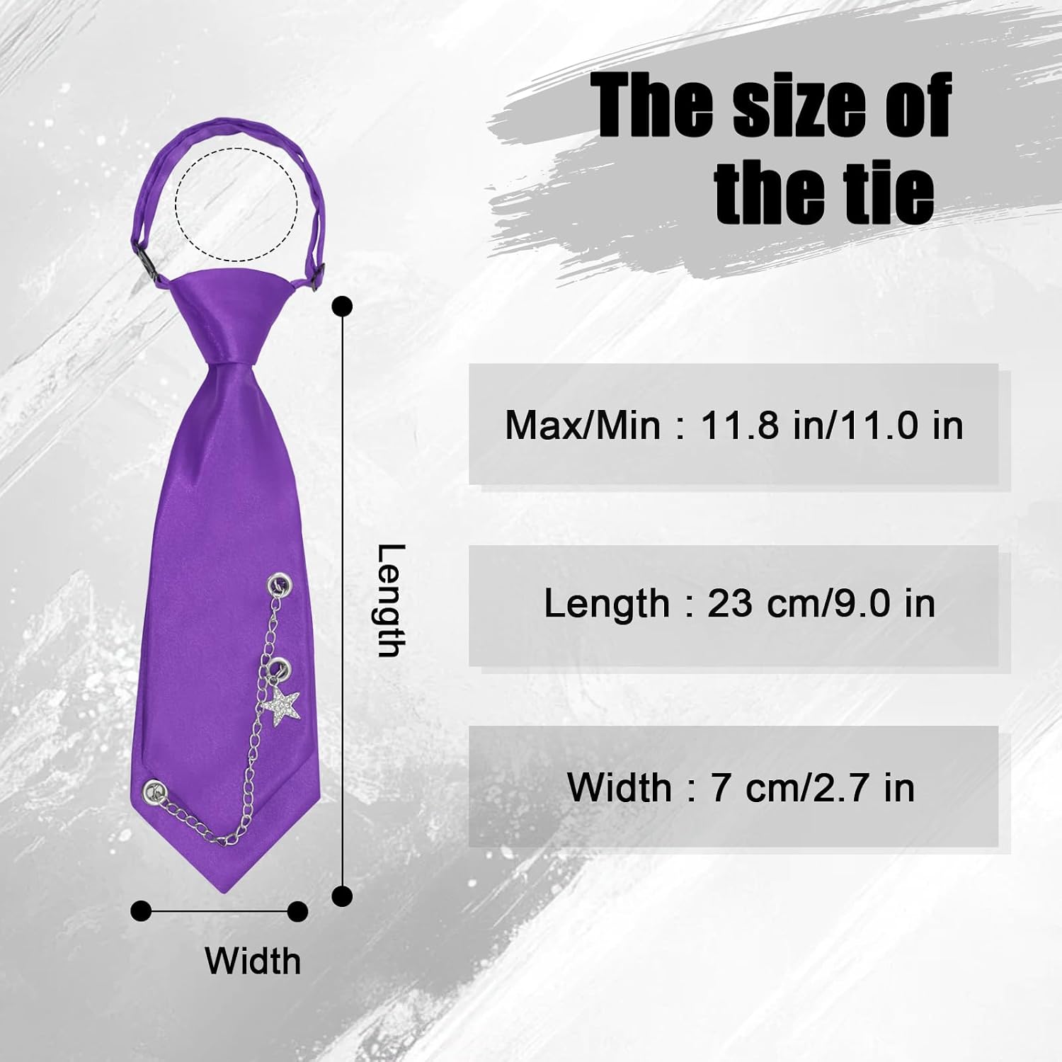Ties for Women, Short Womens Bow Tie with Metal Chain Neck Tie for Graduation Party Daily