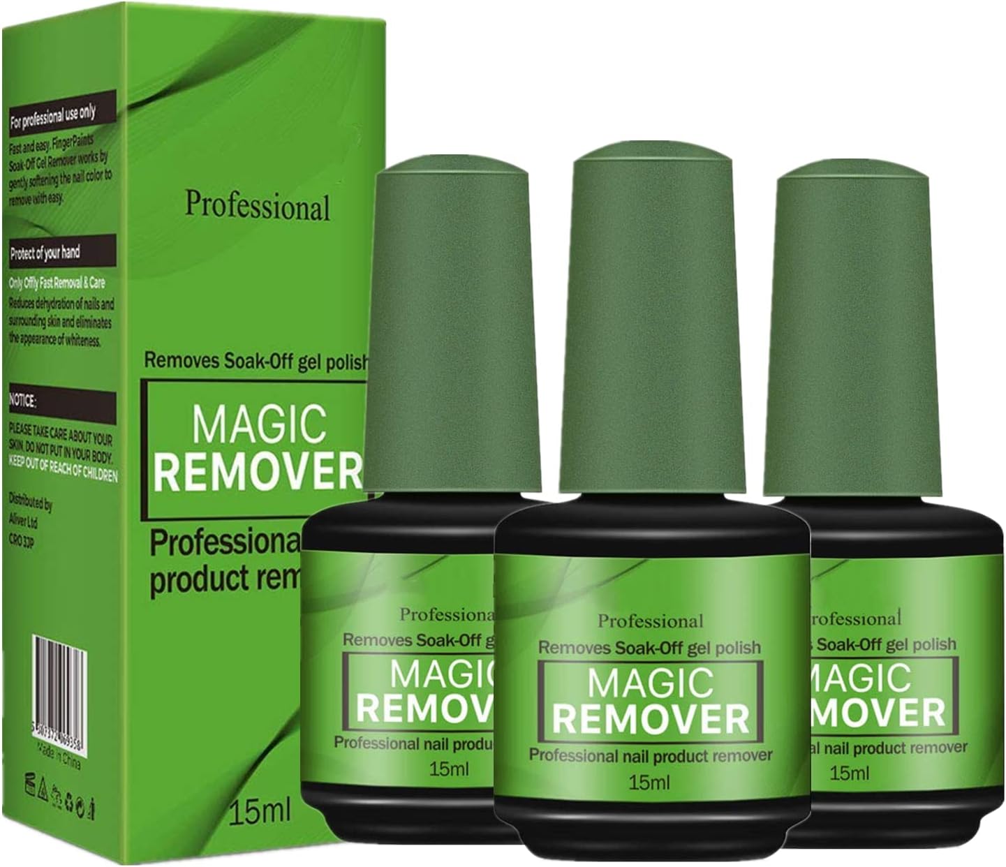 sefudun 3 PCS Gel Nail Polish Remover, No Need for Foil-Soak-Off or Wrapping, Quick Easy Gel Remover for Nails in 3-5 Minutes. No Hurt To Nails, Non-Irritating Nail Polish Remover-45ml