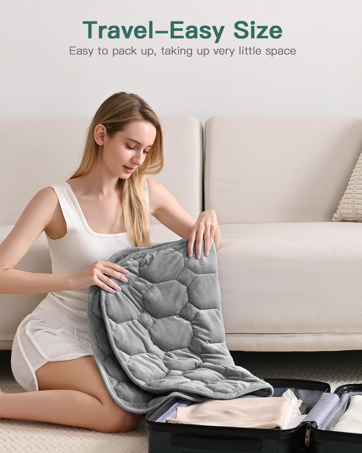Amazon｜Lofus 重みのあるラップブランケット 7ポンド 大人用 通気性が 