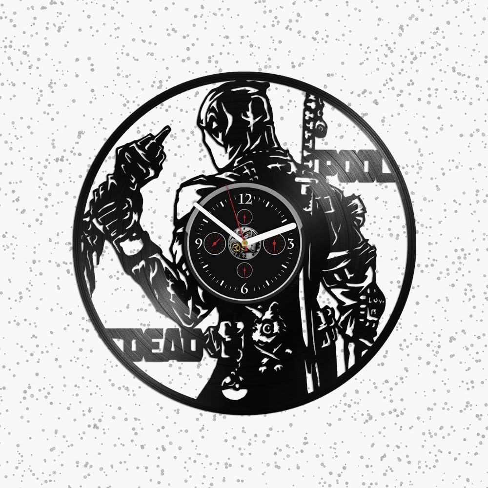 Clock Gift for Him Superhero Comics Wall Decor Vinyl Record Art