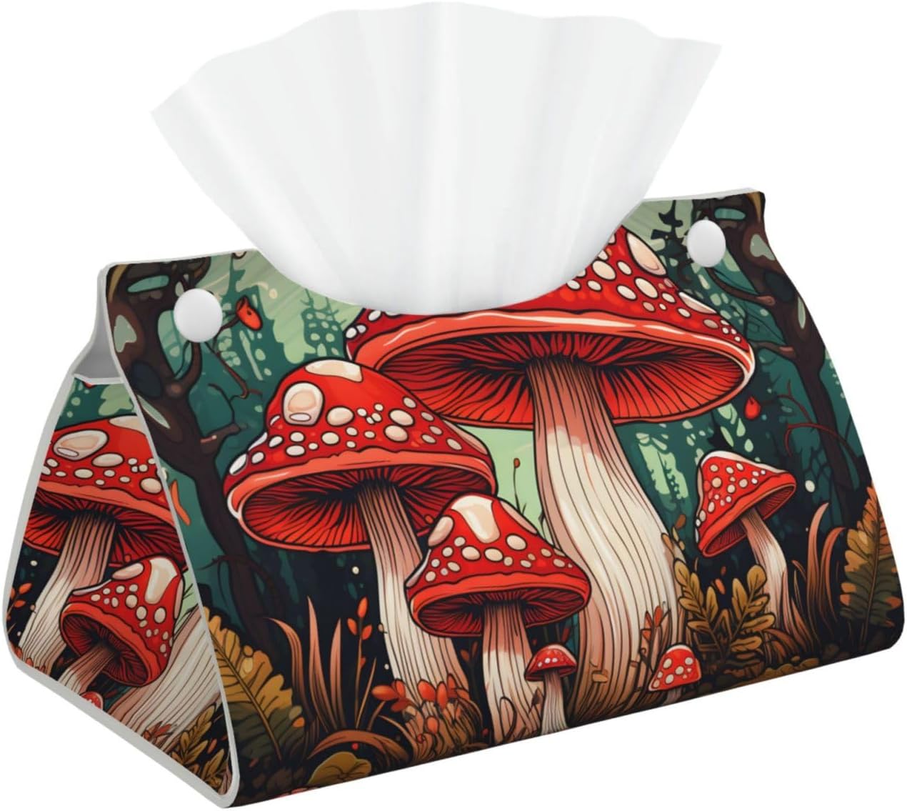 Sewant Mushrooms Print Rectangle Tissue Box Cover Rectangular Tissues Boxes Cover Decorative Tissue Case Paper Holder Organizer Long Leather Tissue Case Box Cover for Bedroom Dining Office Desk