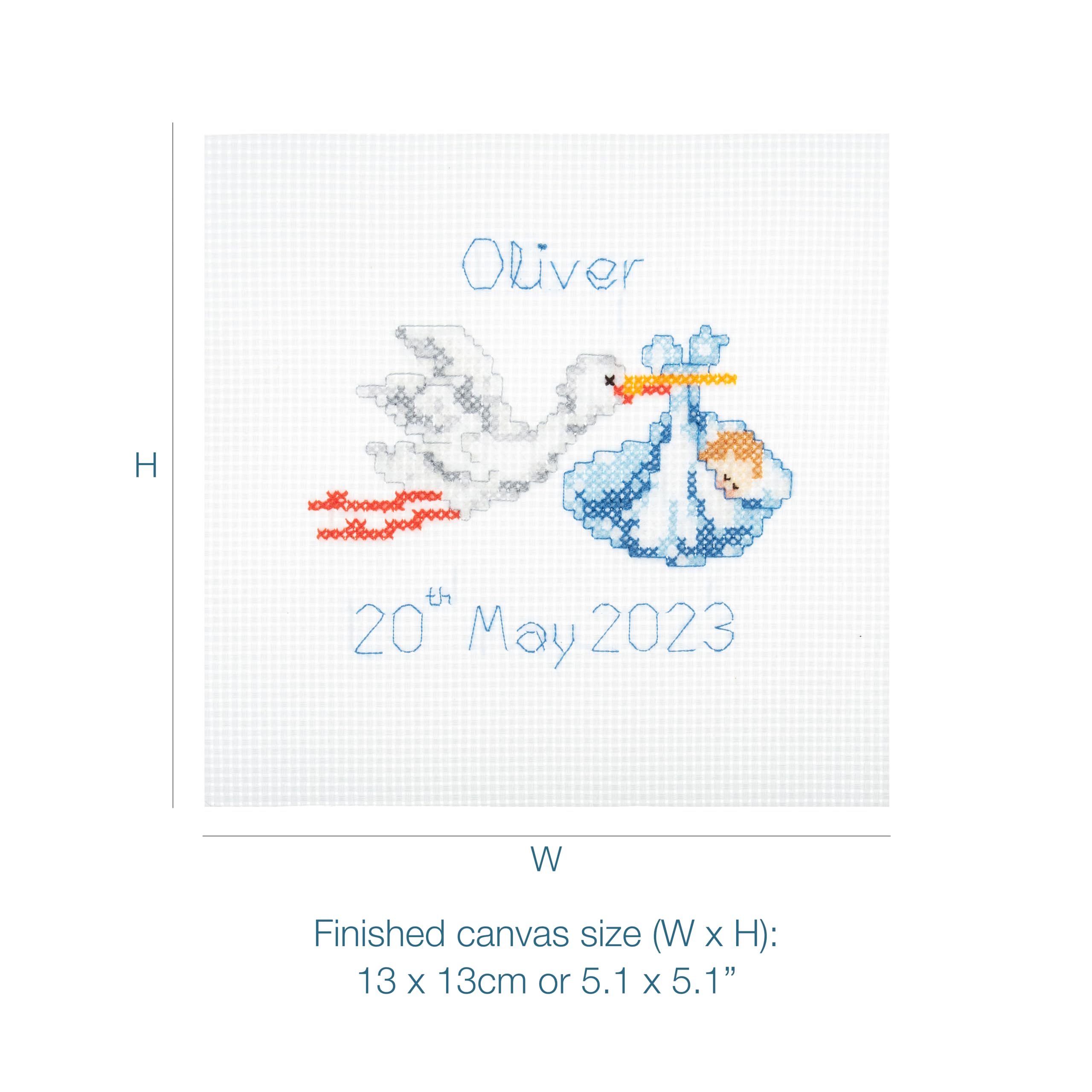 Trimits Mini Counted Cross Stitch Kits, 13 x 13cm (5 x 5in), New Baby - Image 4