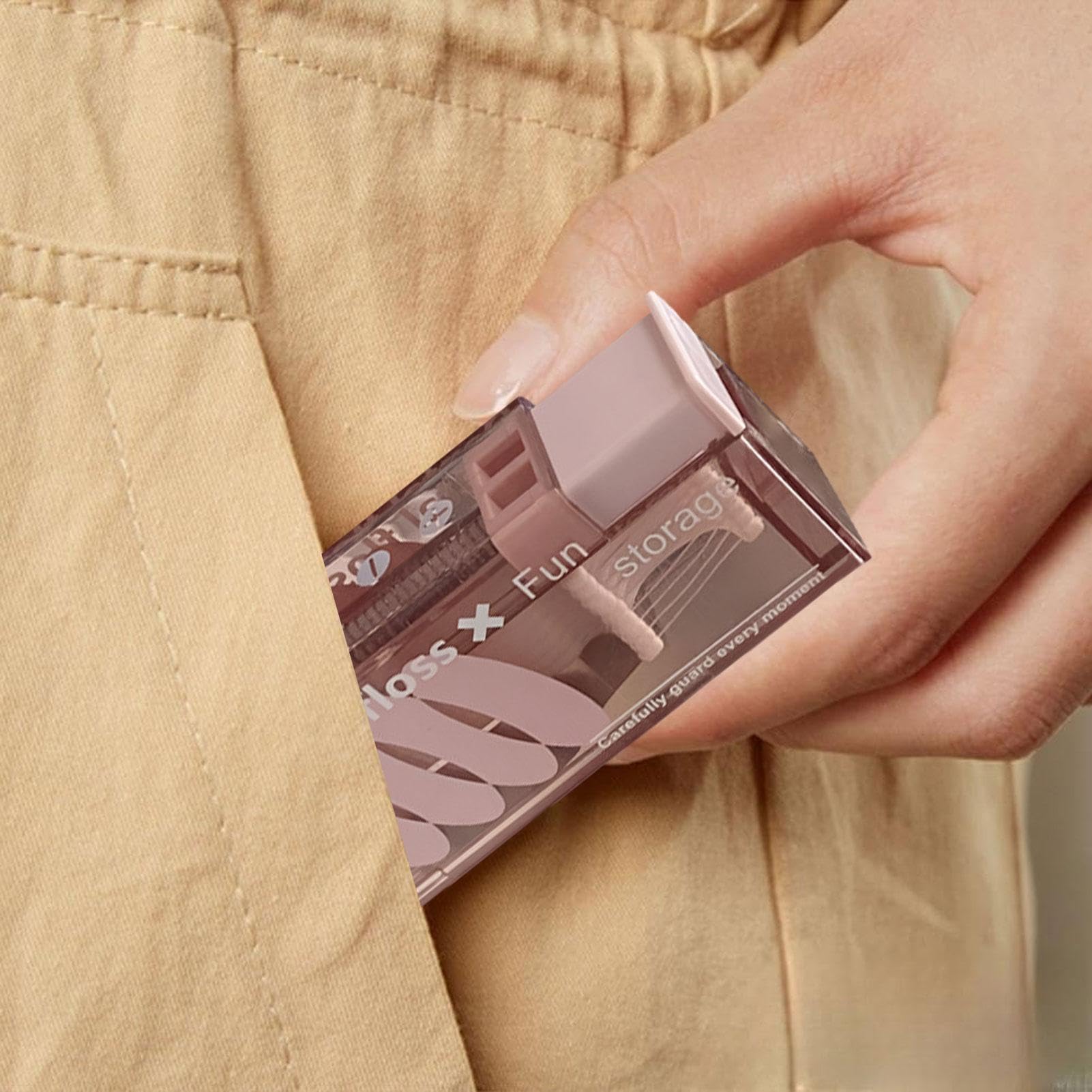 Travel Toothpick Holder - Automatic Flosser Storage Box, Refillable Toothpick Container | Portable Dentaal Floss Organizing Case, Teeth Cleaning Tool Dispenser for Home Travel, (1.42x0.98x3.35 Inches)