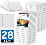 Mini Canvases for Painting - 10PCS 5x5In Bulk Profile Small Square Canvases - 100% Cotton Mini Stretch Canvas for Children's Painting Art Supplies, School Home Decorating Projects