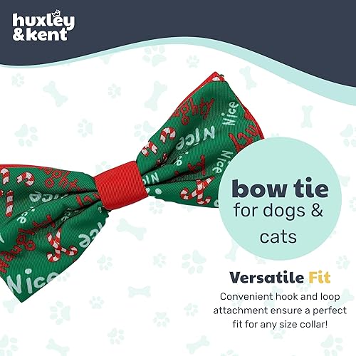 Miniatura 8 de Huxley & Kent Pajarita para mascotas  Traviesa y agradable (pequeña)  Accesorio de lazo de velcro para Navidad  Divertidas pajaritas para perros y