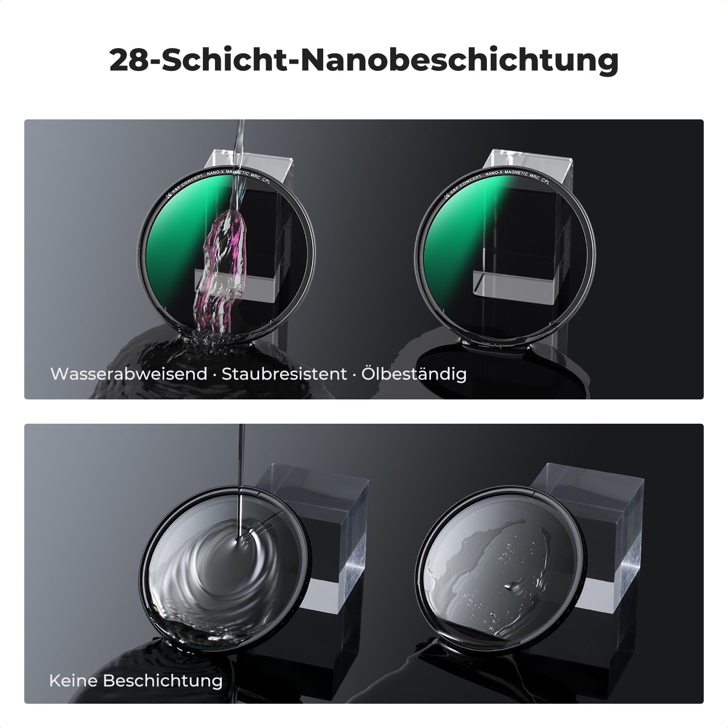K&F CONCEPT Magnetischer CPL Filter 82mm Zirkular Polfilter Magnetischer Polarisationsfilter HD Optisches Glas mit Multi-Nano-Beschichtung (Nano-Xcel)