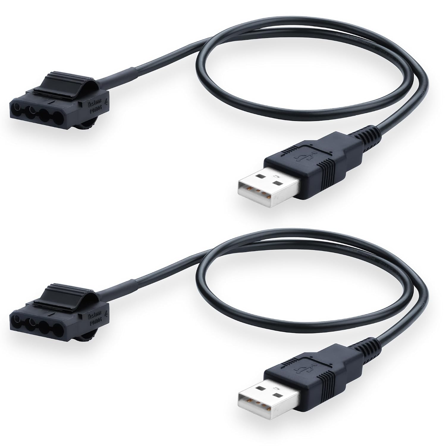 Кабель-адаптер USB 2.0 на Molex 4-контактний, USB-штекер на роз'єм IDE 4D, для корпусу комп'ютера, вентилятор корпусу, луджений мі