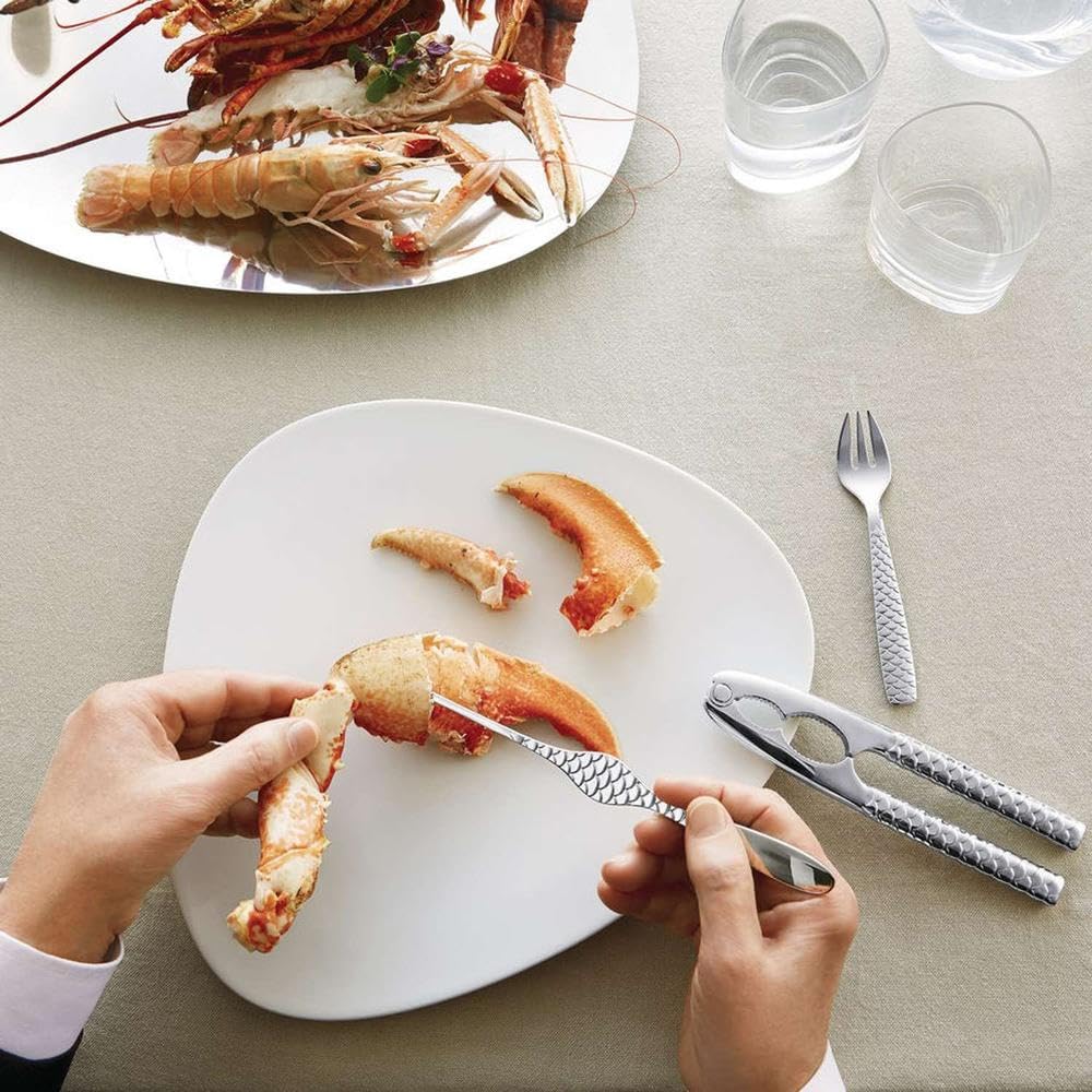 Alessi Hummerstifte 4er Set COLOMBINA FISH, 3.00 x 22.50 x 10.00 cm, Silber