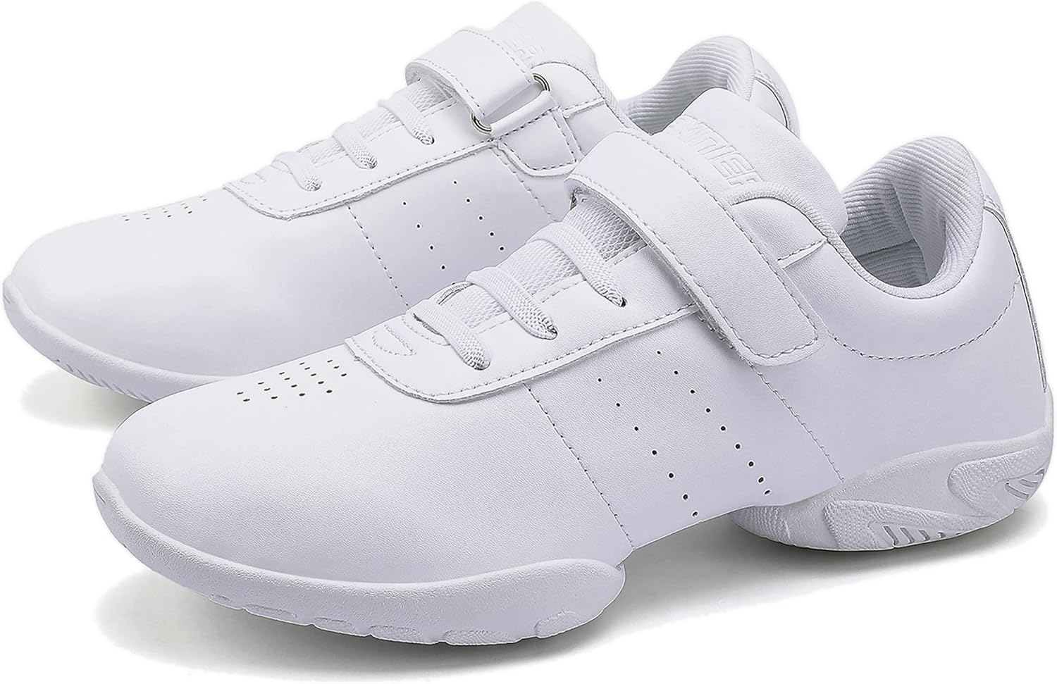 BAXINIER Girls White Cheerleading Dance Shoes Athletic Training Tennis Breathable Youth Competition Cheer Sneakers - Image 2