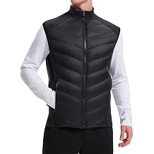 AFZ Mens Lightweight Puffer Vest 800FP Winter Down Vest Sleeveless Quilted Water Resistant Running Jacket with Pockets