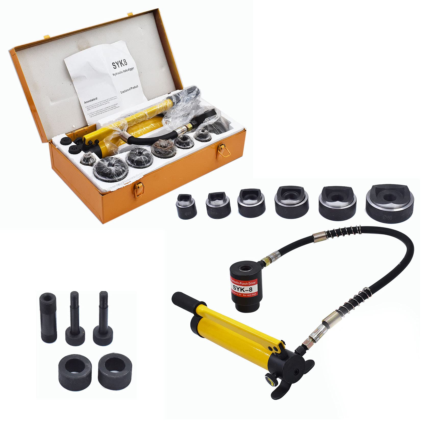 Buy TINVHY 10 Ton 1/2 Inch to 2 Inch Hydraulic Knockout Punch Driver