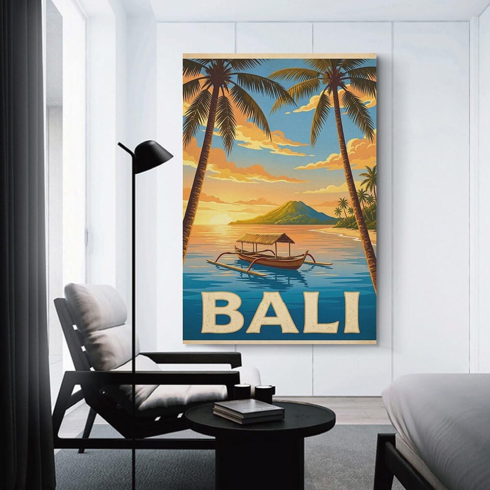 Junmoney Vintage Bali Travel Room Decor Wall Art 20x30inch(50x75cm), for Wall Displays, Bedrooms Or Room Updates, Ideal for Building A Coordinated Art Wall
