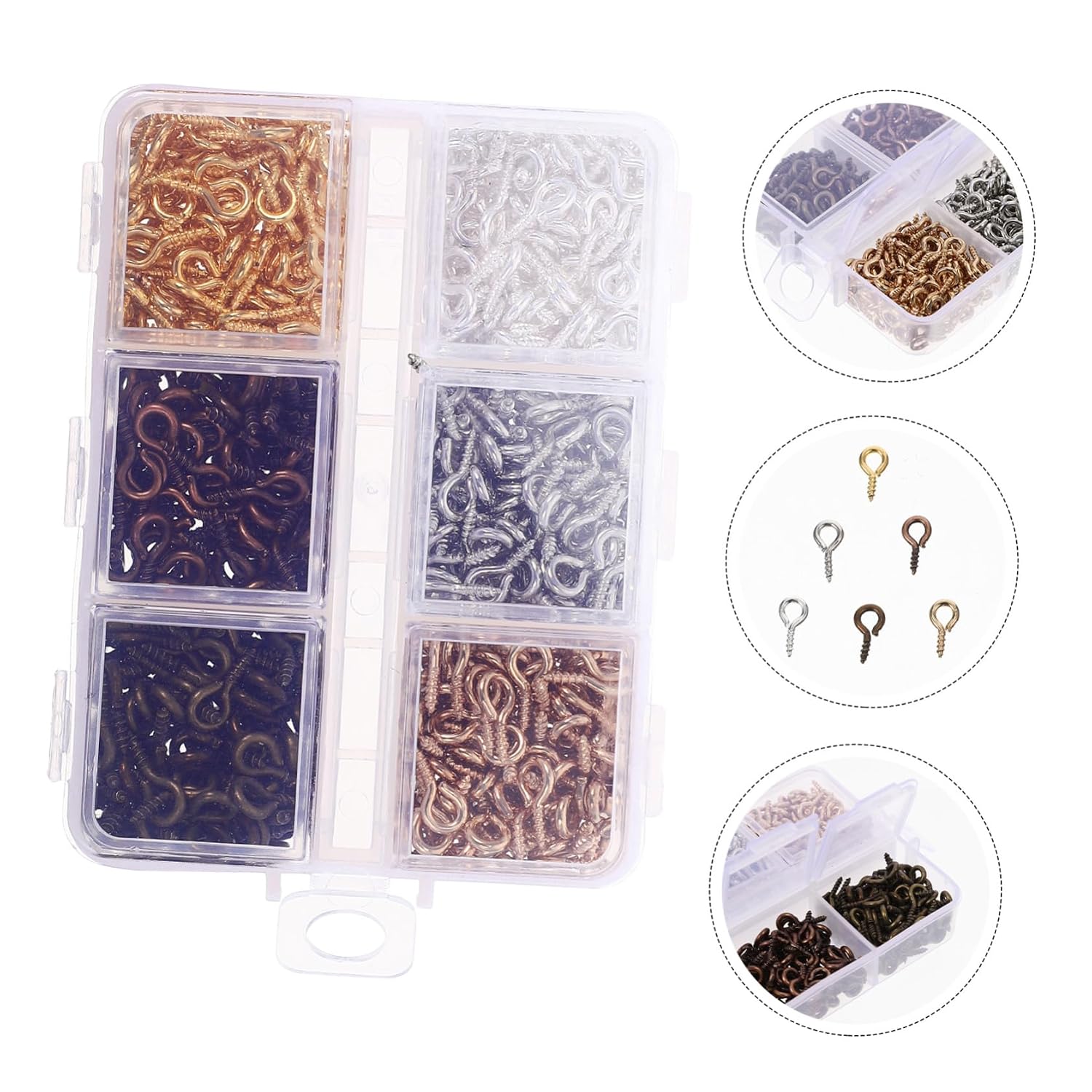 Mobestech Mini Screw Eye for Jewelry Making Metal Screw Eyes for Crafts DIY Necklace and Earring Findings for Unique Jewelry Designs