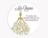 Vista 4 de Calcomanías de quinceañera de 40 quilates, membrillo MI, español o inglés para cumpleaños número 15 (#027) (español - rosa)