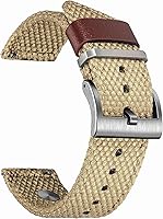Vista 13 de torbollo Correas de reloj de liberación rápida, correa de reloj dura de 0.709 in para muñeca grande, correa de nailon de calidad y hebilla cepillada