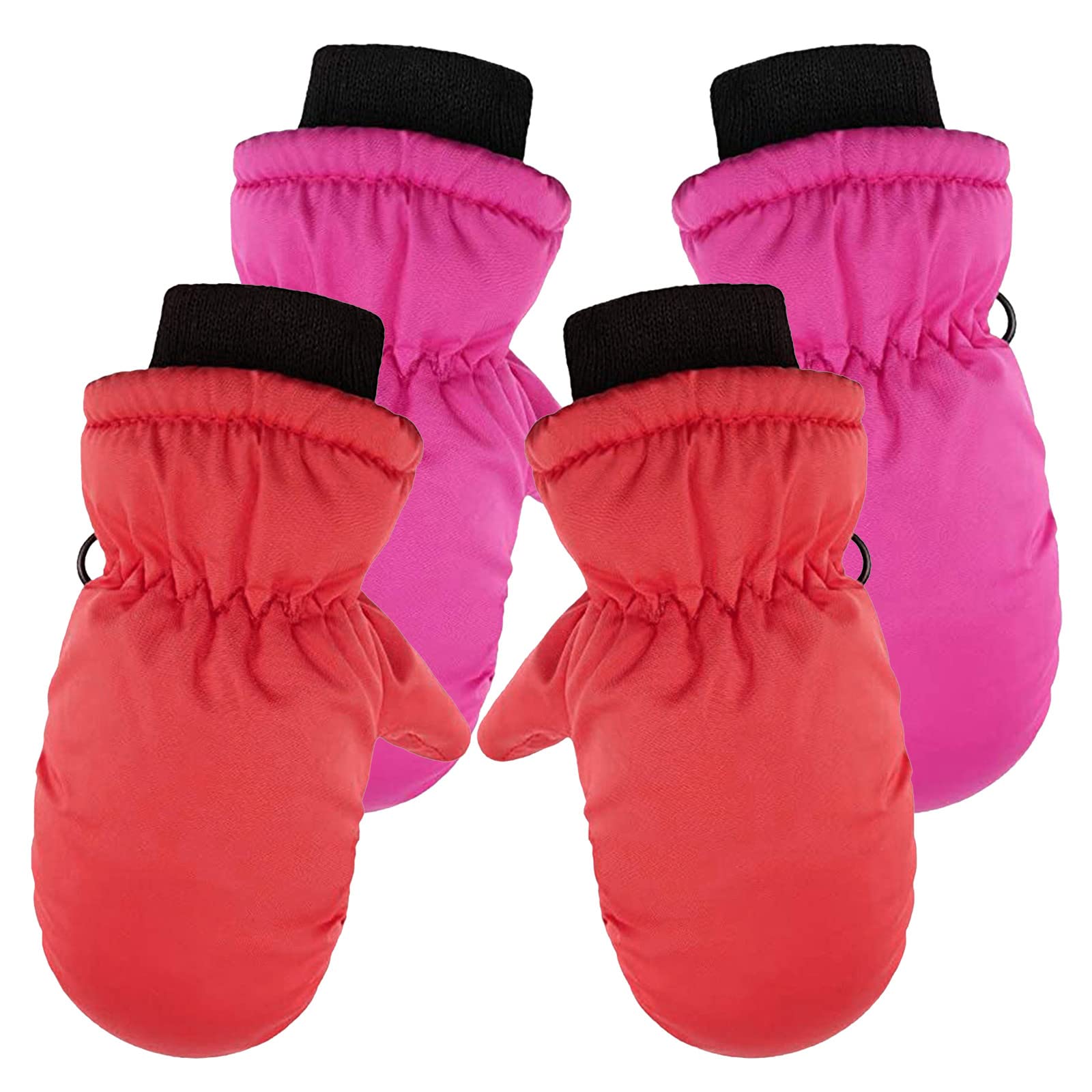 Gants Ski Enfant Boyiee 2 Paires - Mitaines Chaudes Imperméables, Motifs Mignons, Poignet Ajustable