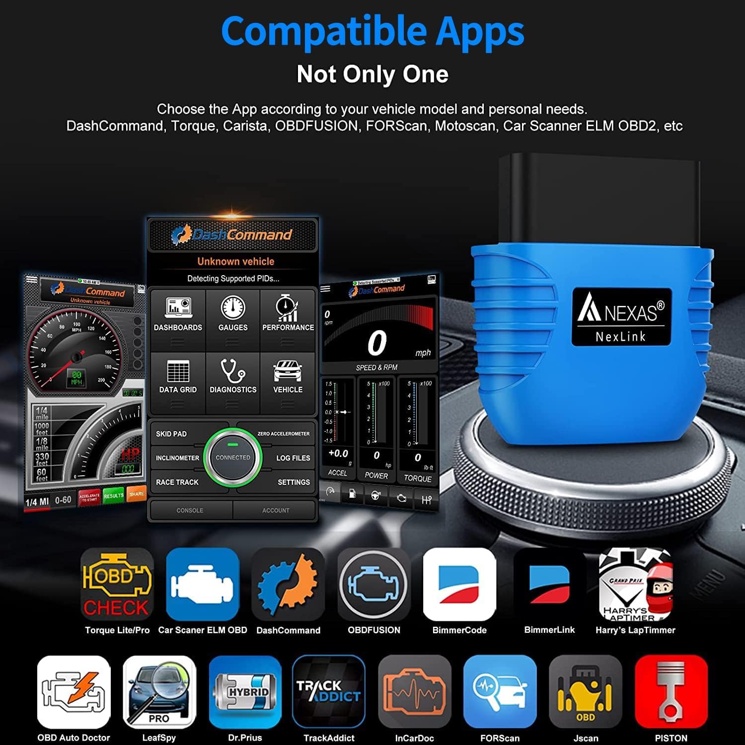 Diagram illustrating battery drain protection and overvoltage protection features of NEXAS NexLINK.