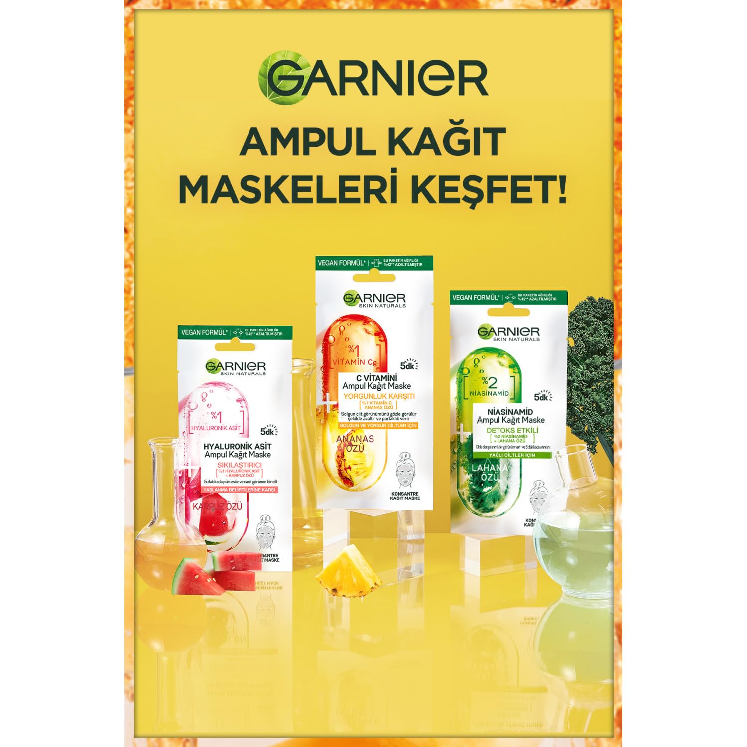 Garnier C Vitamini Yorgunluk Karşıtı Ampul Kağıt Yüz Maskesi