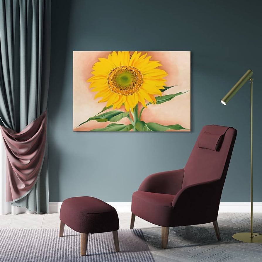 ジョージア・オキーフ 「ひまわりSUNFLOWER」　額付き 高級アートプリント ジョージア・オキーフ 「ひまわりSUNFLOWER」 額付き 高級アート