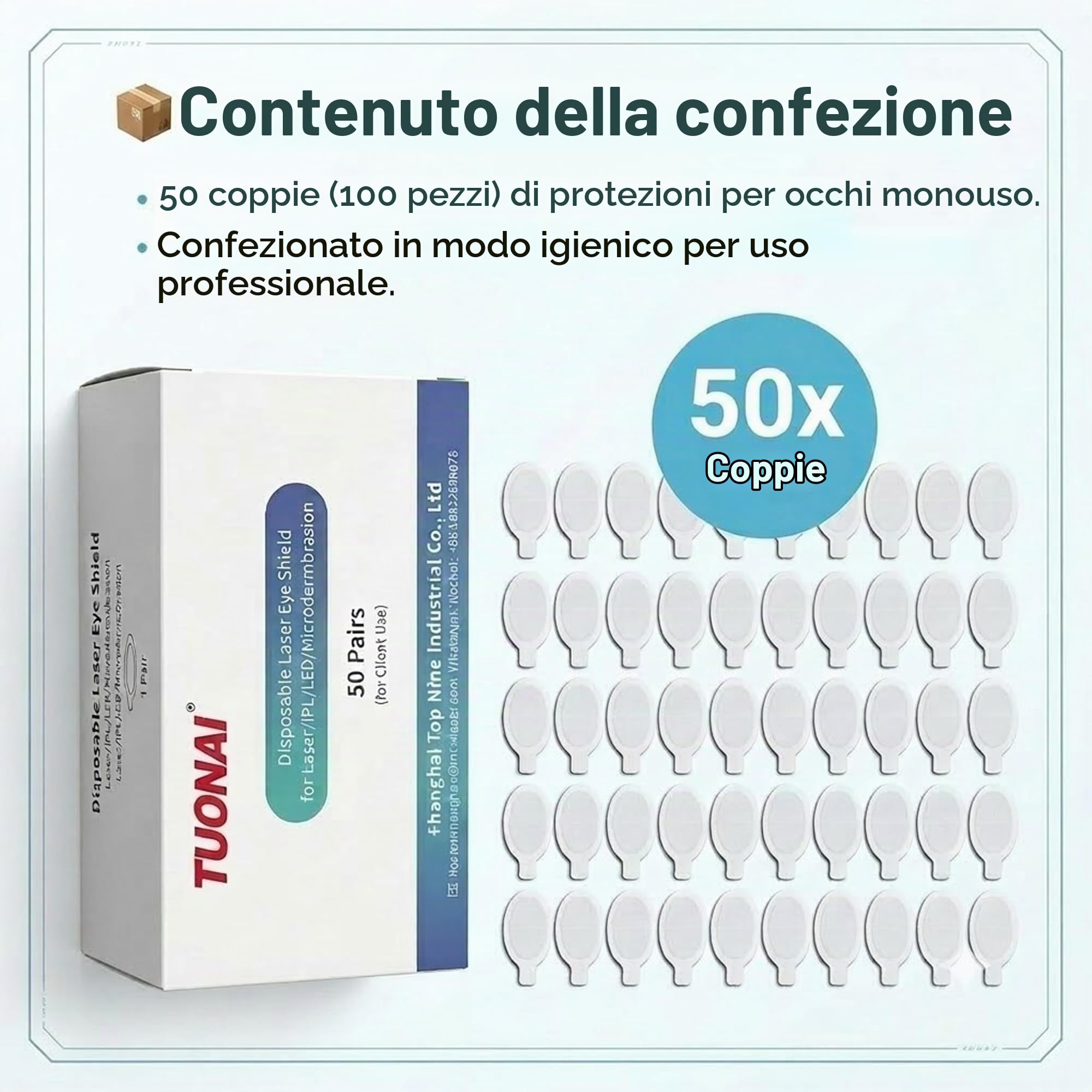 Laser Eye shields usa e getta 50 paia per IPL Depilazione Campi di bellezza Protezione degli occhi del cliente 190-11000nm