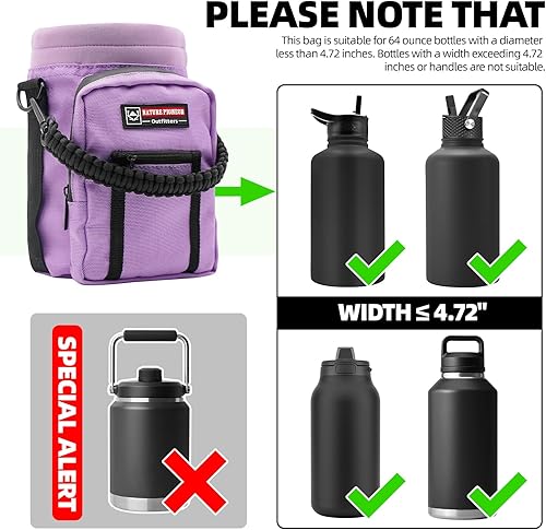 Vista 166 de NATURE PIONEOR Soporte para botella de agua con correa de 25, 32, 40, 64 onzas, funda aislante para botella de agua para senderismo, campamento al