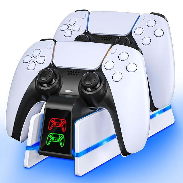 PS5 Controller Charger Station for PlayStation 5 Dualsense Dualsense Edge Charging Station with 10 LED Light PlayStation 5