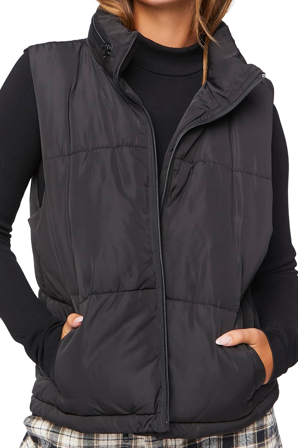 Forever 21 womens Zip-up Puffer Vest - Image 5