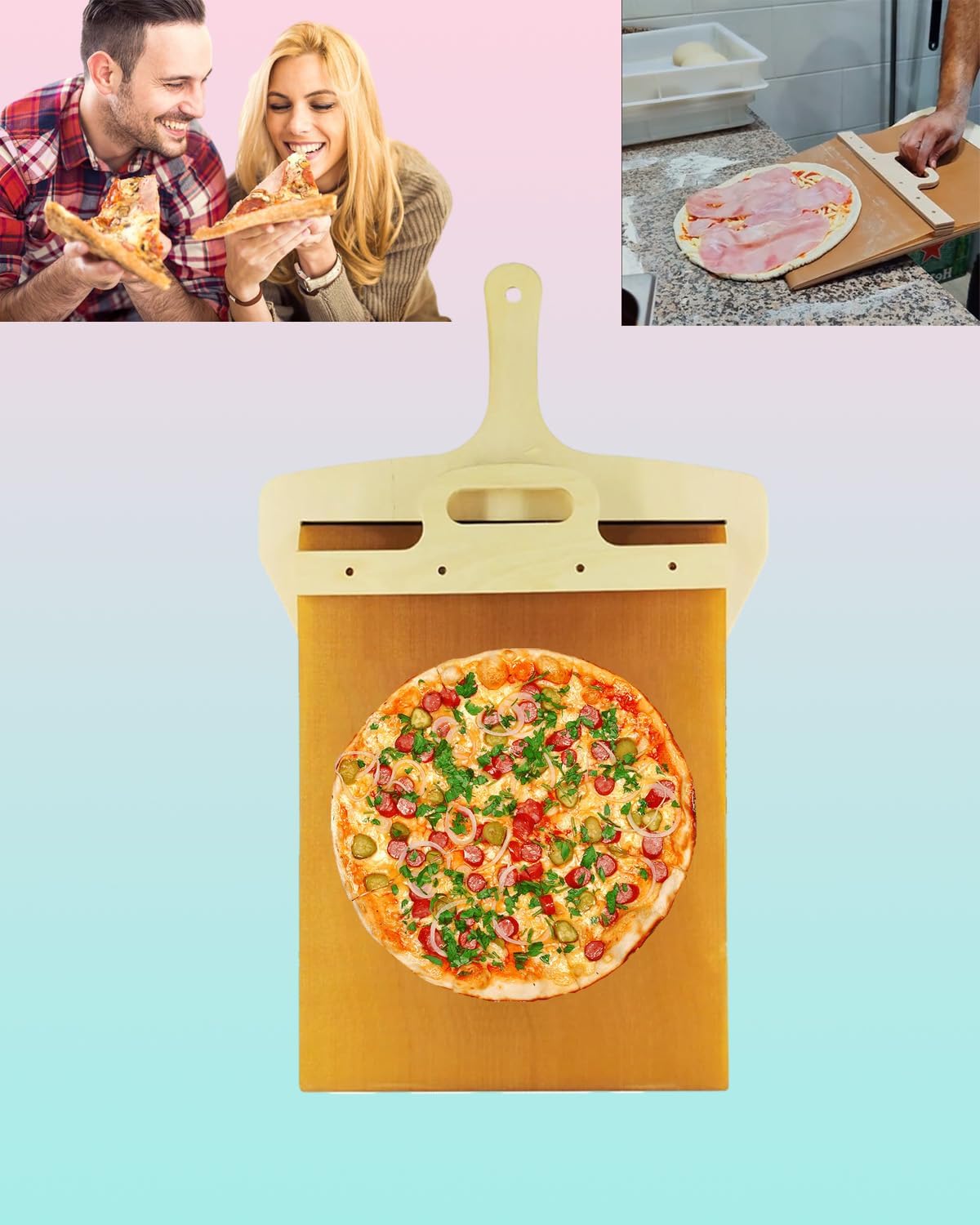 KFP Sliding Pizza Peel, nonstick Pizza Peel That Transfers
