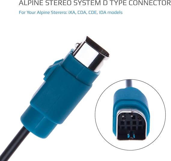 Line In Input Connection Cable Compatible with Alpine KCE-237B Audio to Aux Jack 3.5mm Converter Wire for Alpine CDA 105Ri, 117Ri, CDE 104BTi, 103BT, 102Ri, 101R, RM, 111R, RM, 112Ri, W203Ri 3ft