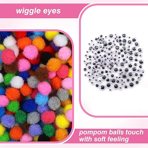 Miniatura 4 de TOAOB - 1900 pompones surtidos de 04in bolas de pompones mullidas multicolor suministros de arte para manualidades creativas y decoraciones