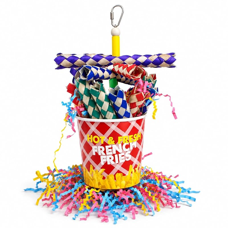 Brinquedo para aves Bonka Bird Toys 2306 French Fries de bambu para forrageamento, pequenas e médias, 24,13 x 12,7 cm