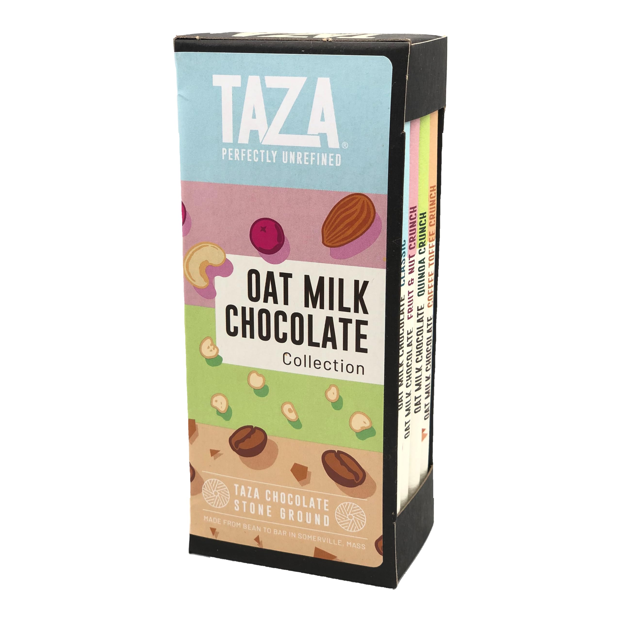 Taza Chocolate Organic Oat Milk Chocolate Bar Variety Pack Bundle, 2.5 oz (4 count), Vegan
