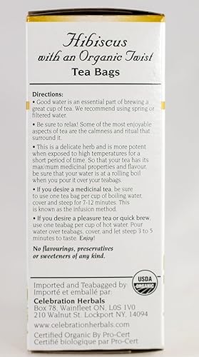 Miniatura 4 de CELEBRATION HERBALS Hibiscus Organic Twist 24 Bolsa, 0.02 libras
