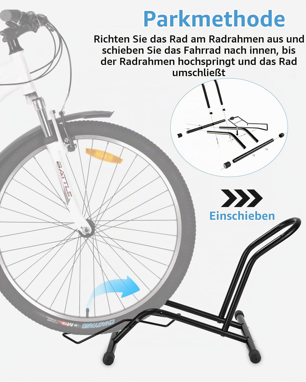Fahrradständer freistehend 16–29 Zoll, Abstellständer für MTB und Rennräder