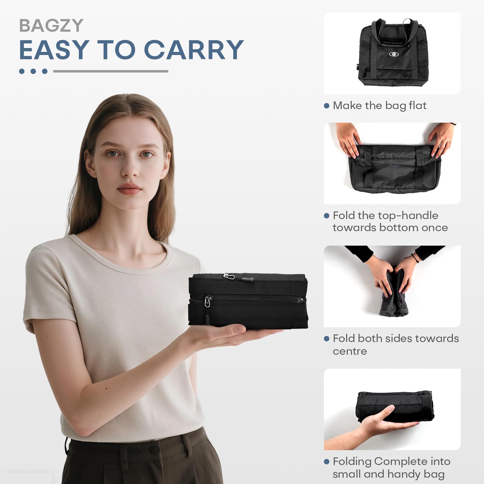 BAGZY 2X for New Ryanair Cabin Bags 40x30x20 Underseat, Bagages Cabine 40x20x30cm Wizzair, Pliable Sac de Voyage Sac Avion Transavia Imperméable Sacs Organisateur Sport Weekend Hospital Bag