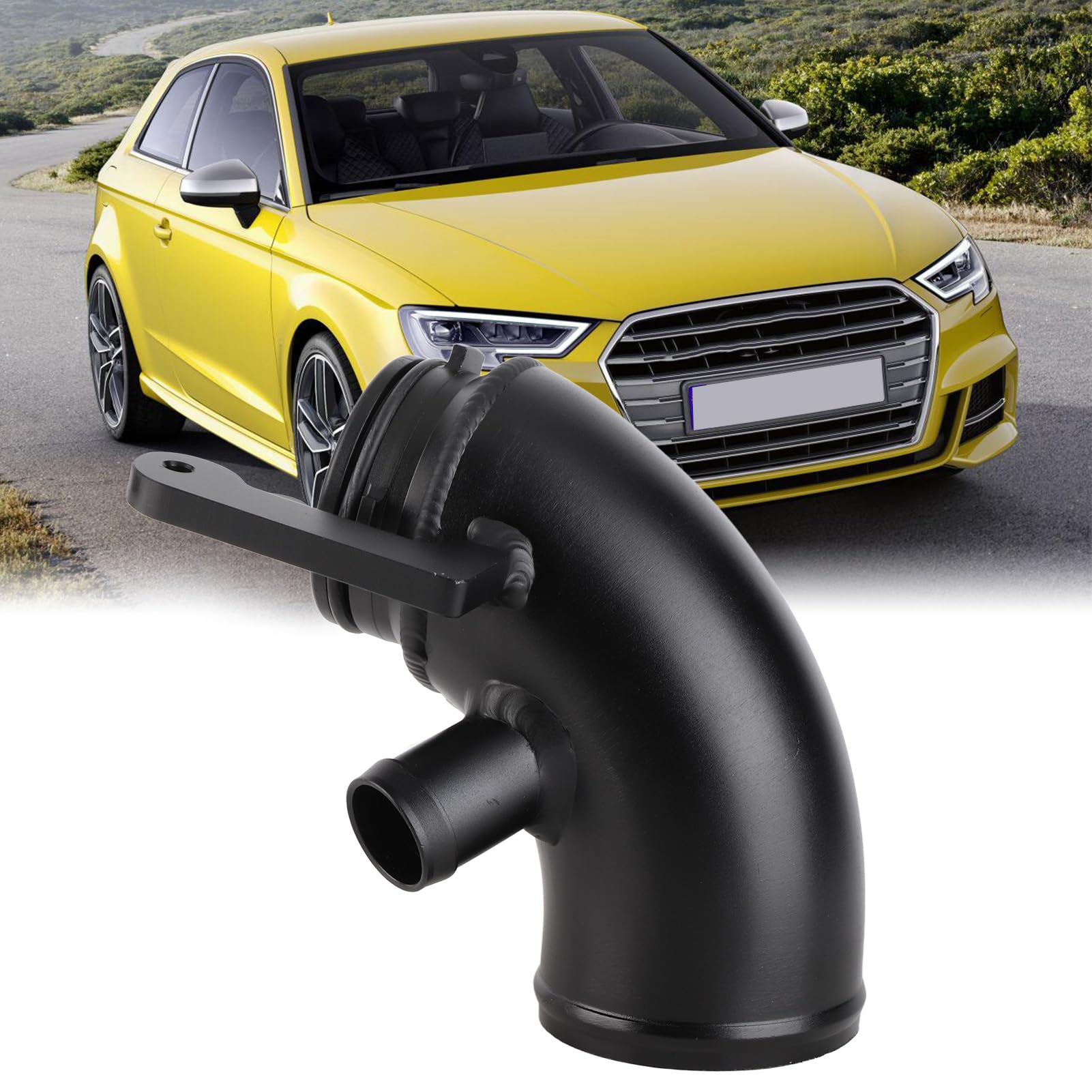 High Flow Intake Elbow Air Pipe For VW MK7 1.8T & 2.0T - Aluminum Alloy Replacement, Part KD1088BK
