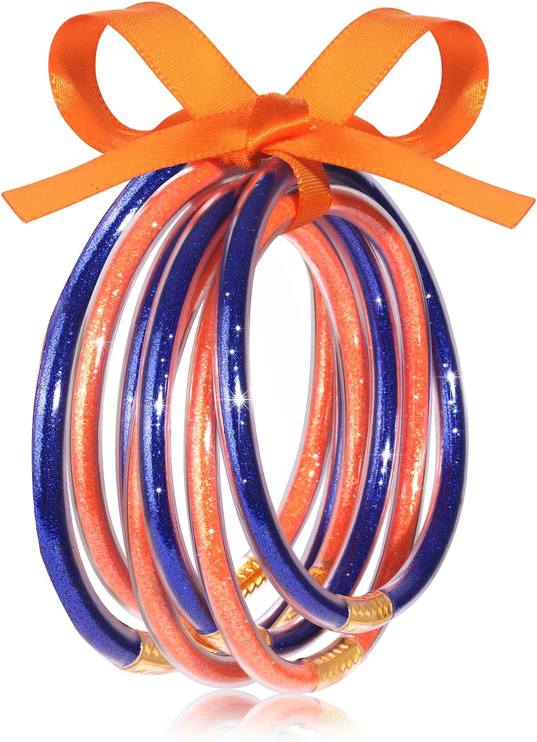 FAERLIIRY Crystal Jelly Bangles Bracelets Game Day Bracelets for Women Bamboo Filled Jelly Rhinestone Silicone Bracelet Stacking Football Bracelets Game Day Jewelry Accessories Sports Fan Gifts