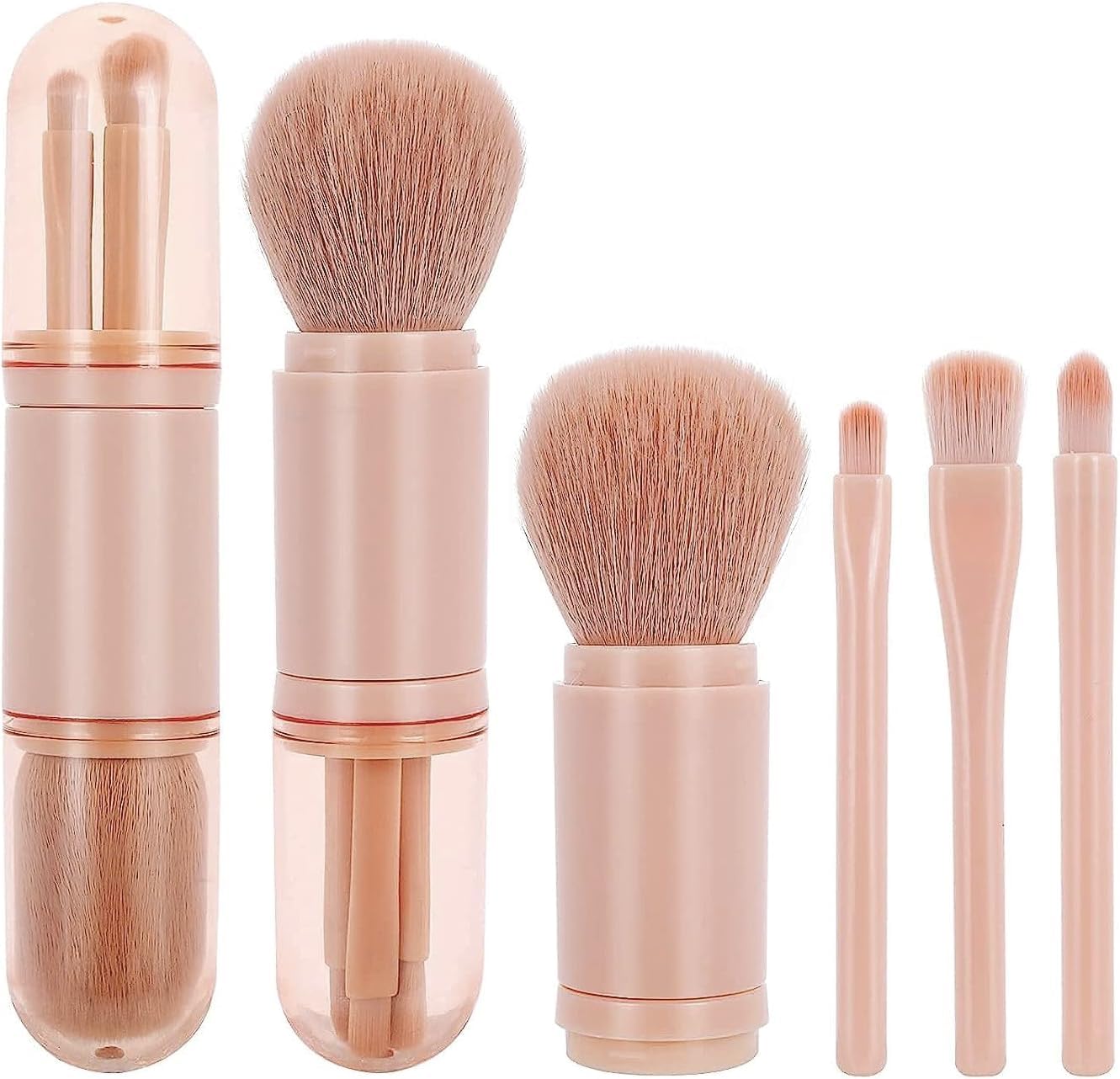 COSLUXE 4 in 1 Travel Makeup Brushes Set, Portable Retractable Professional Foundation Blush, Small Powder, Eye Shadow, Concealer,Make Up Brush Set-image-16