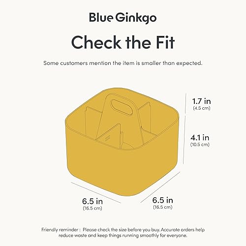 Vista 3 de BLUE GINKGO - Organizador apilable pequeño para baño, oficina, manualidades o suministros escolares, transportador portátil hecho en Corea