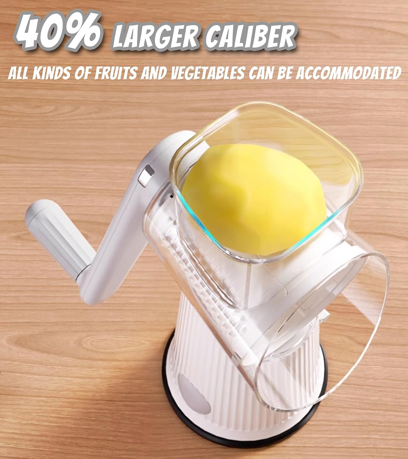 5 in 1 Rotary Cheese Grater - Hand Crank Cheese Vegetable Slicer - Easy to Clean Kitchen Gadgets with Storage Box