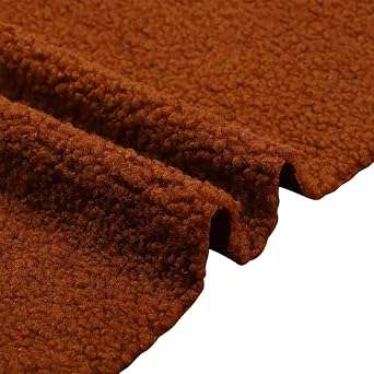 160cmx50cm Artificial Lamb Wool Fabric Sheet, Faux Fur Fabric for Sewing, Handmade Craft, Solid Color, Brown