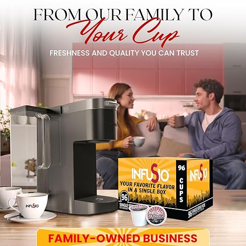 Miniatura 7 de 96 unidades - Café en crema de vainilla, cápsulas de café de una sola porción para cafeteras Keurig K Cup - Café tostado InfuSio Premium (crema de