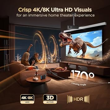 Motorized ALR Screen Drop Down, 120 inch Electric Remote | 95% Ambient Light Rejecting, CLR, 4K/8K UHD, Active 3D, Anti Light, Retractable Automatic for Ultra Short Throw Projector