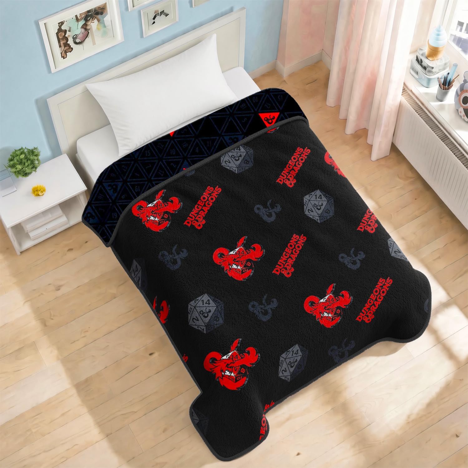 Dungeons & Dragons Bedding Set - Bundle of 60x90 D&D Quilted Bedspread for Twin/Full Bed, Stickers, More | Bedding Set for Boys, Teens, Adults image 2