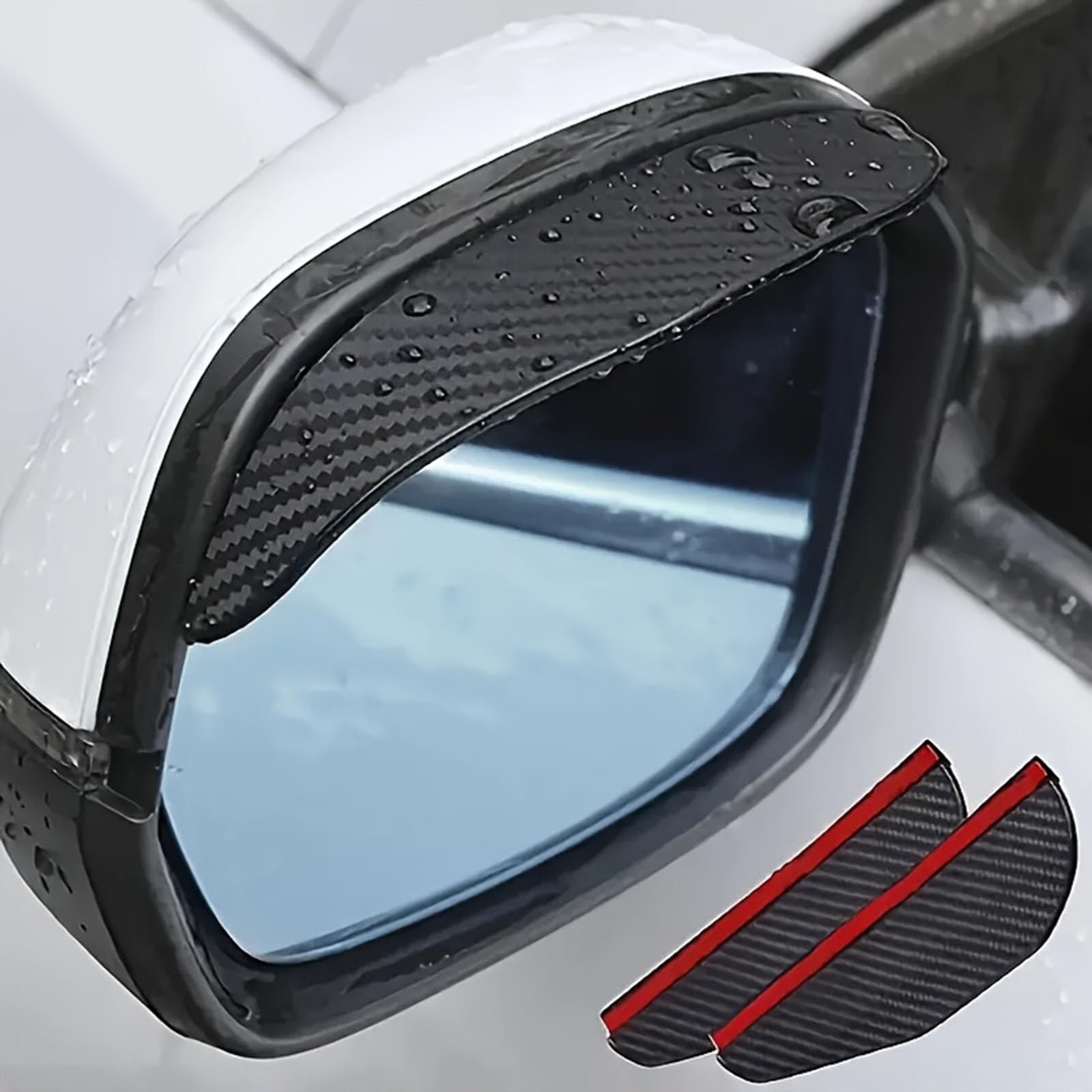 Car rearview mirror rain guards, 2PCS, carbon fiber texture, Compatible with Lexus LX 700h OVERTRAIL TX