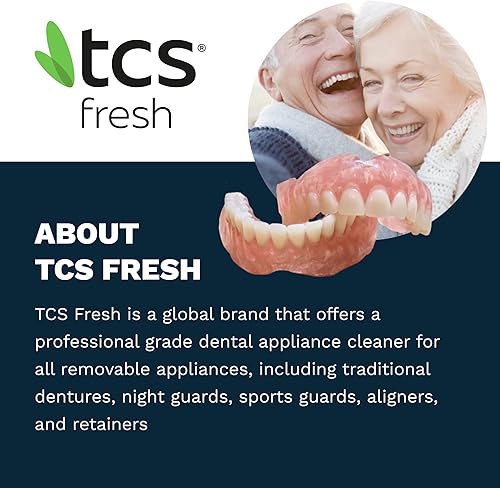 Miniatura 6 de TCS Cepillo de cerdas suaves frescas para dentaduras postizas, retenedores y alineadores, fabricado con cerdas de nailon Dupont de primera calidad