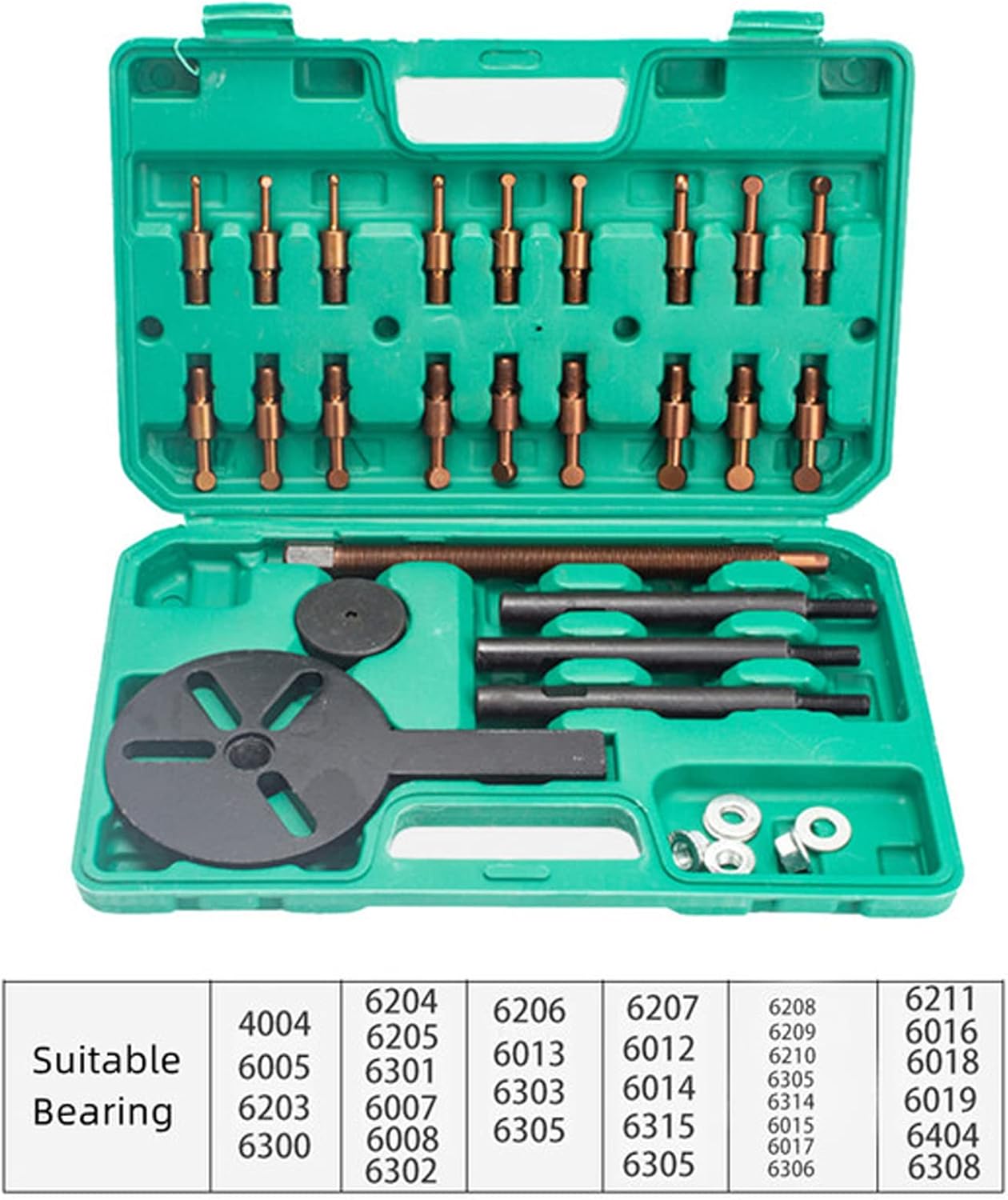 iDili Bearing Disassembly Puller Inner Hole Puller Removal Tool Three-Jaw Puller Set (33Pcs Set)