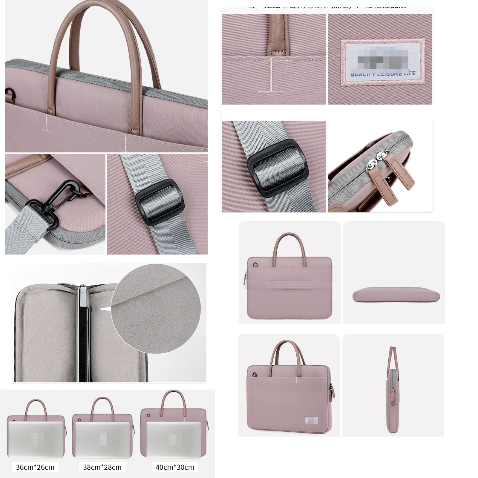 Custodia per Borsa per laptop Borsa a tracolla porta computer impermeabile con Valigetta per Donna