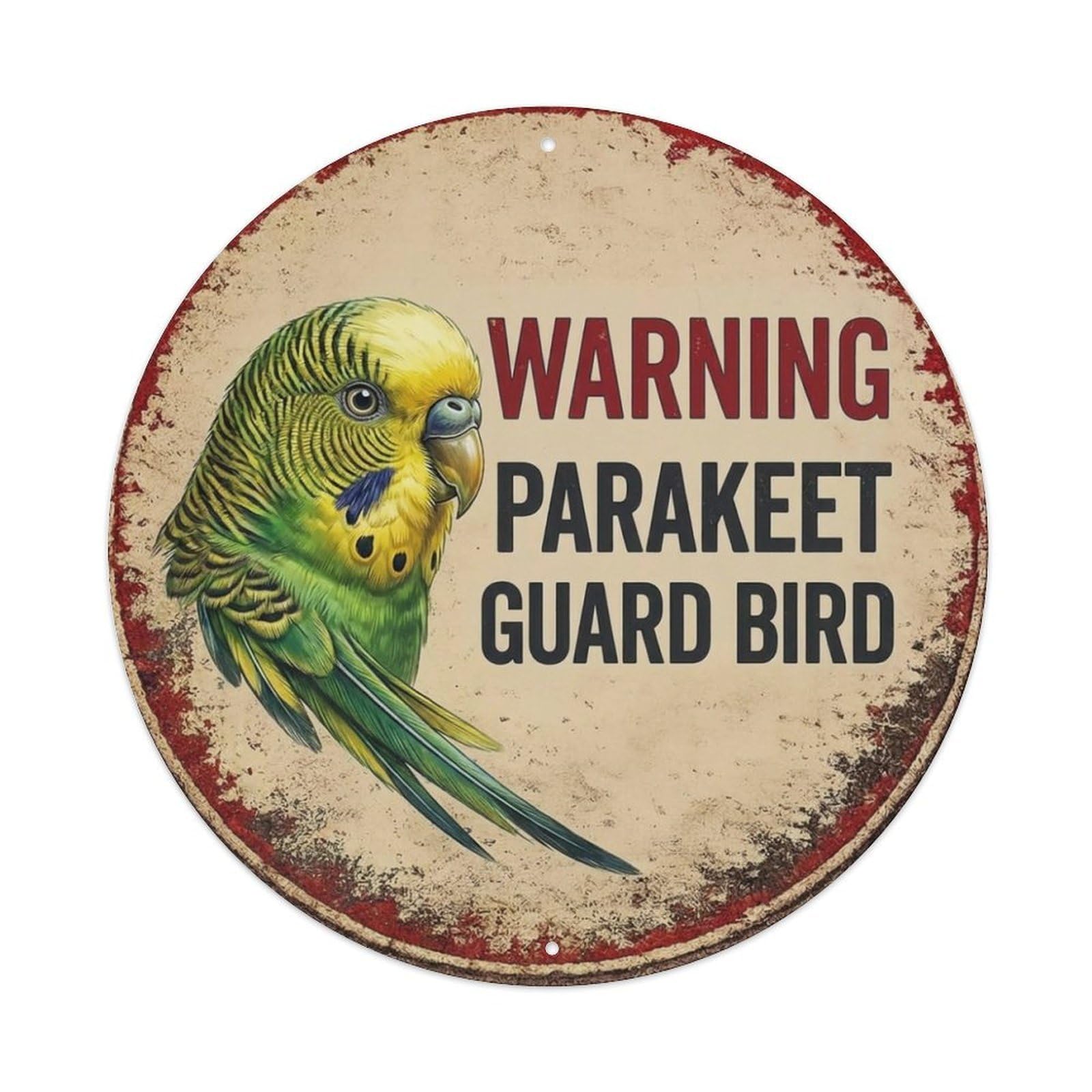 Tgrcjimh Style Metal Tin Sign Vintage Warning Parakeet