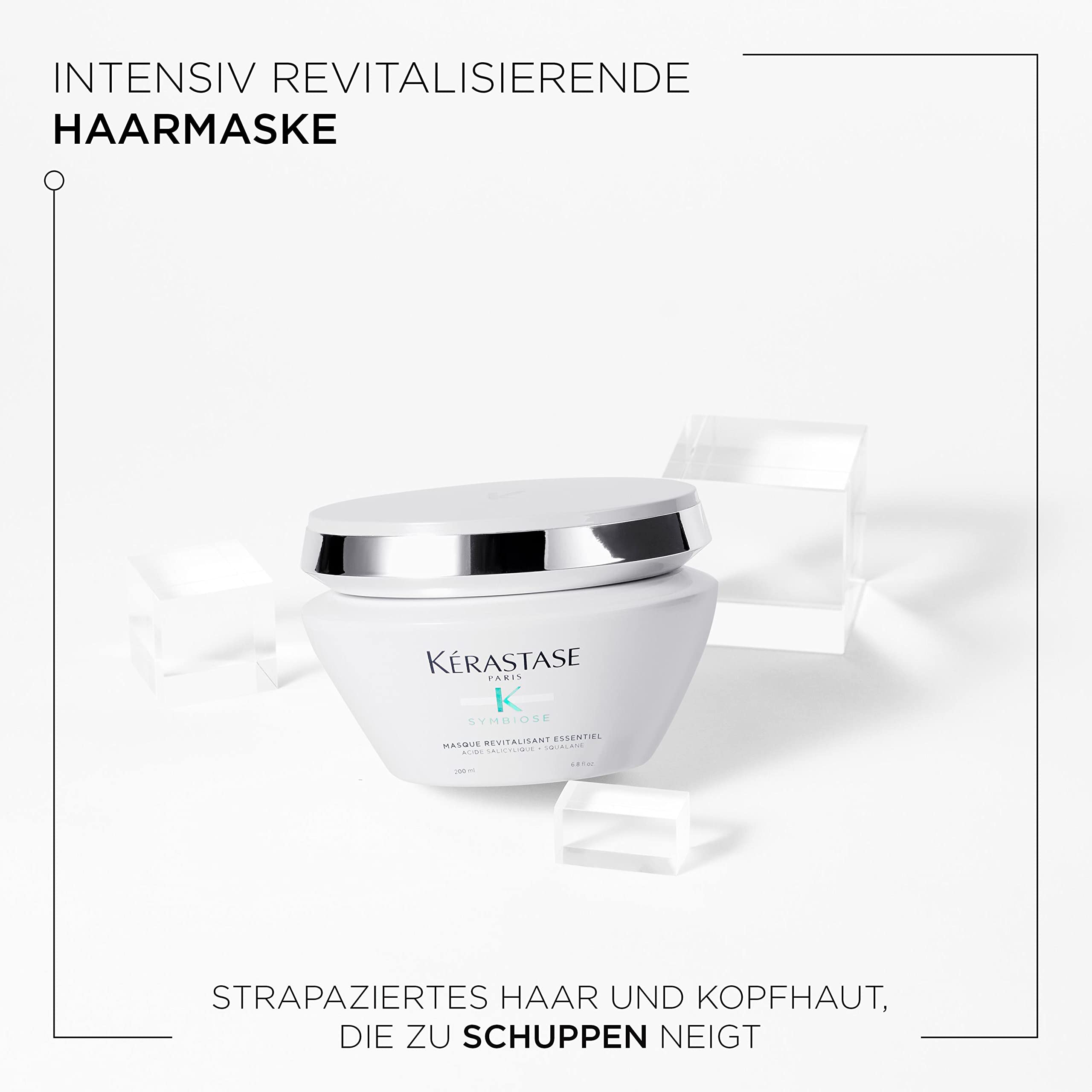 Kérastase Symbiose, Nährende Anti-Schuppen Haarmaske, Für strapaziertes und trockenes Haar, Sulfatfrei, Masque Revitalisant Essentiel, 200 ml